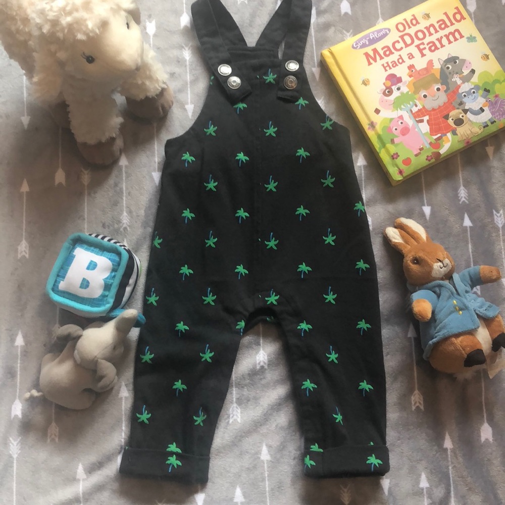 🌴BABY BOY CAT & JACK PALM TREE OVERALLS!!